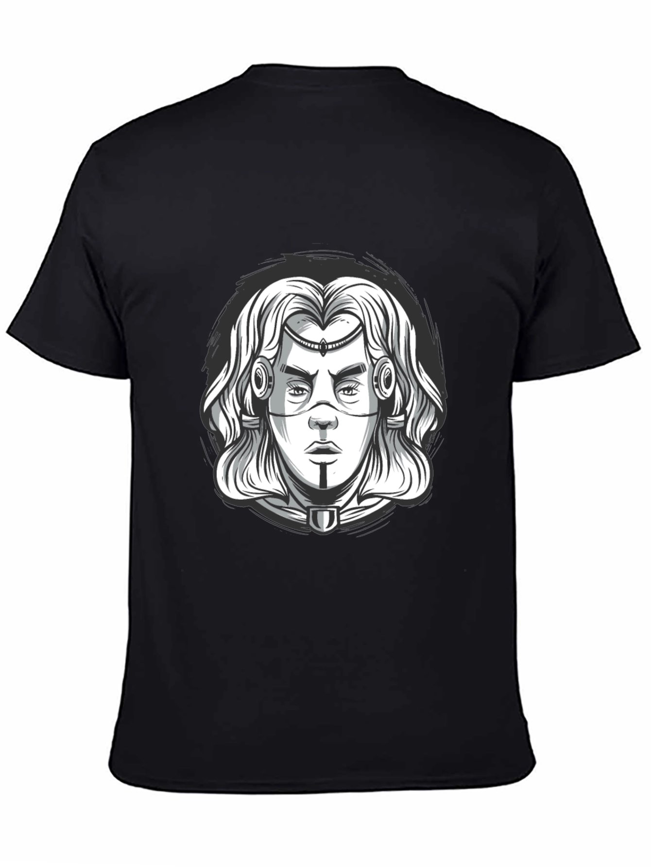 Cyberpunk Warrior Graphic Tee - Black