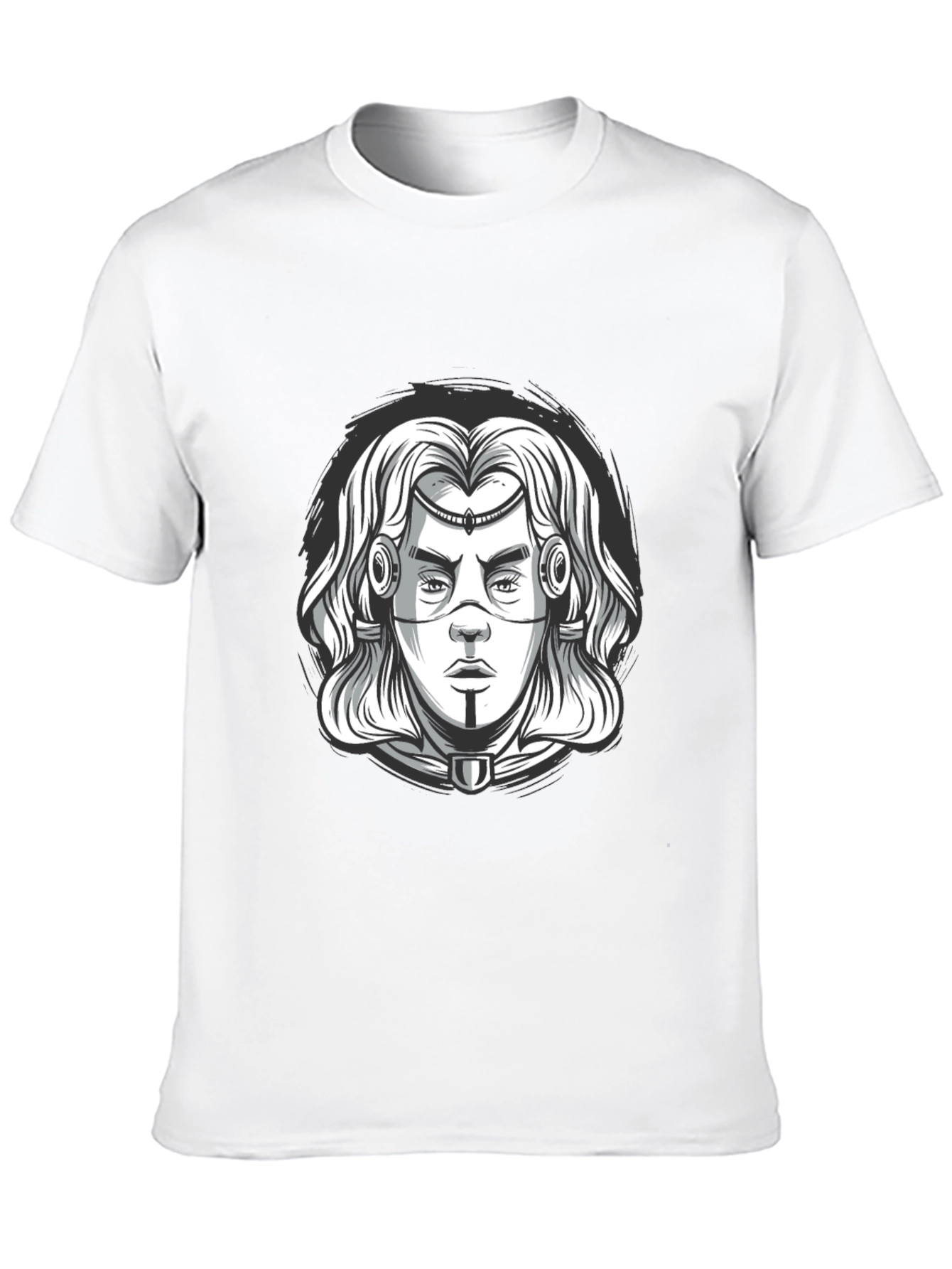 Cyberpunk Warrior Graphic Tee - Black