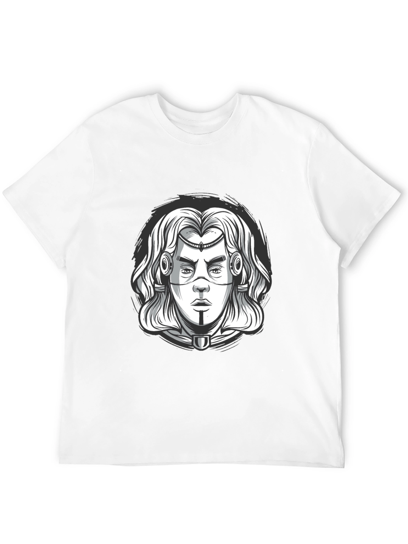 Cyberpunk Warrior Graphic Tee - Black