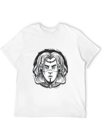 Cyberpunk Warrior Graphic Tee - Black