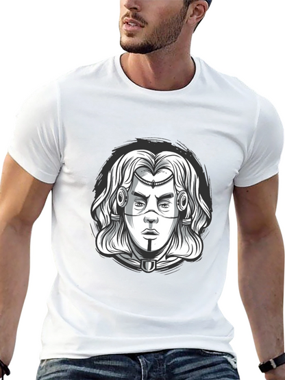 Cyberpunk Warrior Graphic Tee - Black