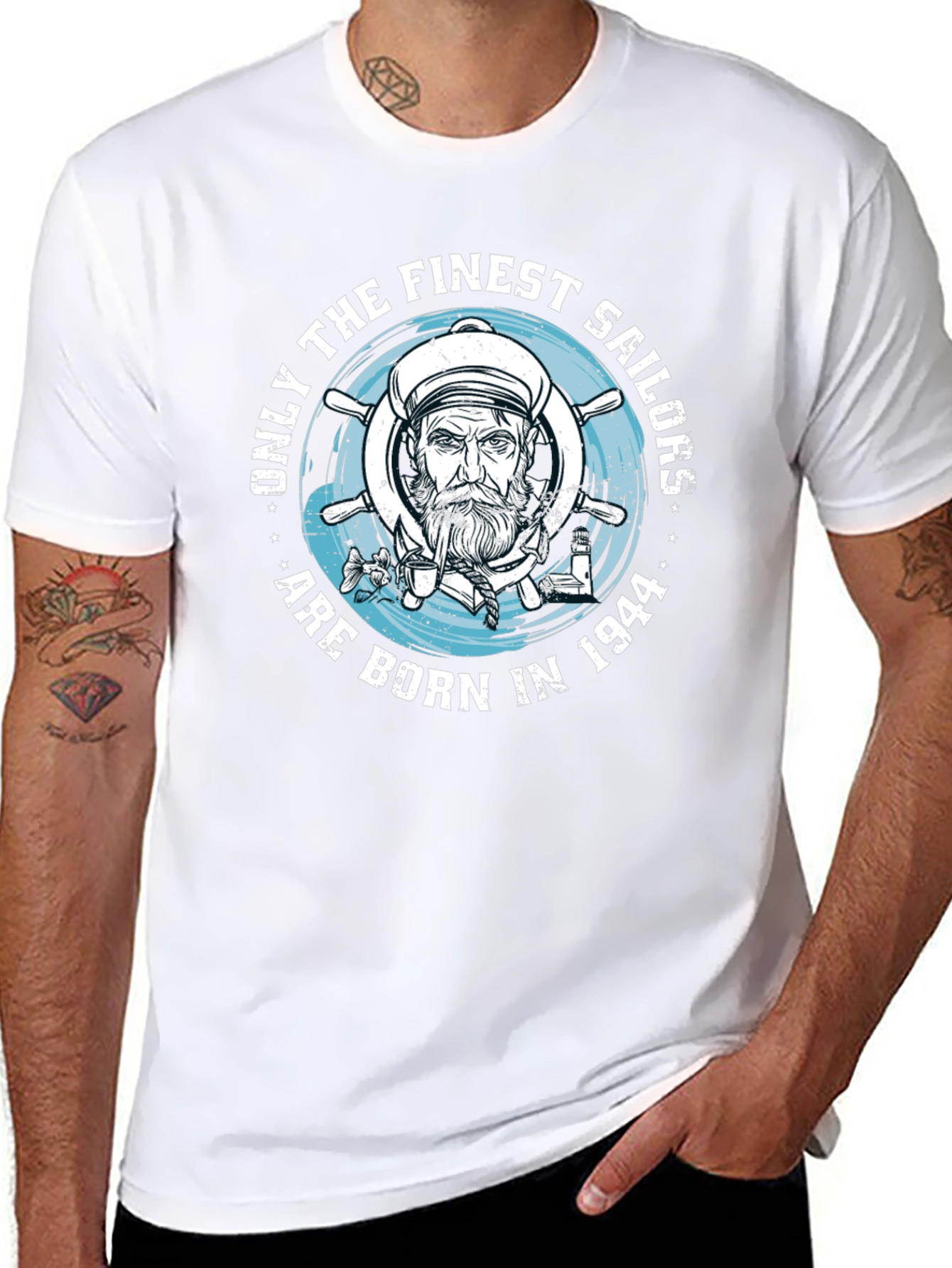Finest Sailors Born in 1944 Black T-Shirt