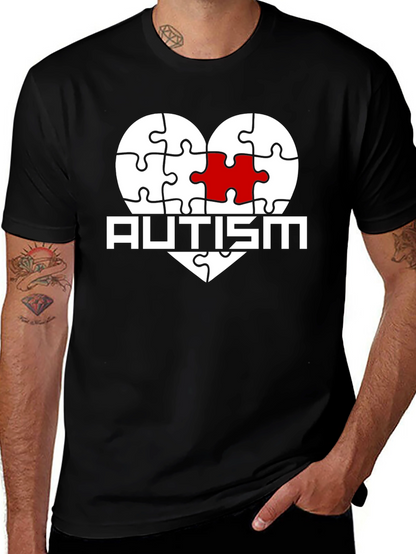 Autism Awareness Puzzle Heart Graphic T-Shirt