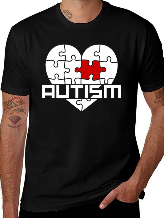Autism Awareness Puzzle Heart Graphic T-Shirt