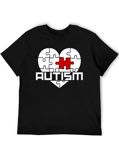 Autism Awareness Puzzle Heart Graphic T-Shirt