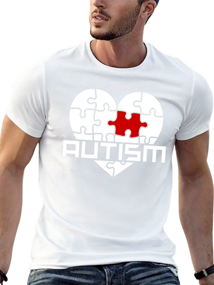 Autism Awareness Puzzle Heart Graphic T-Shirt