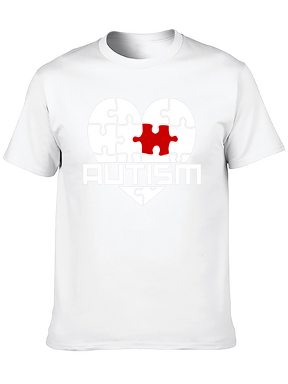 Autism Awareness Puzzle Heart Graphic T-Shirt