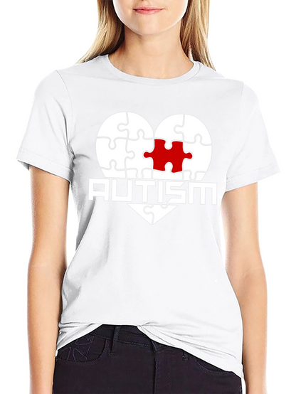 Autism Awareness Puzzle Heart Graphic T-Shirt