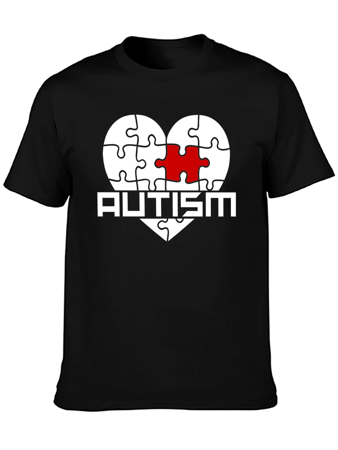 Autism Awareness Puzzle Heart Graphic T-Shirt