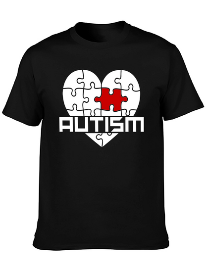 Autism Awareness Puzzle Heart Graphic T-Shirt