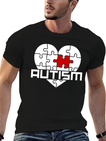 Autism Awareness Puzzle Heart Graphic T-Shirt