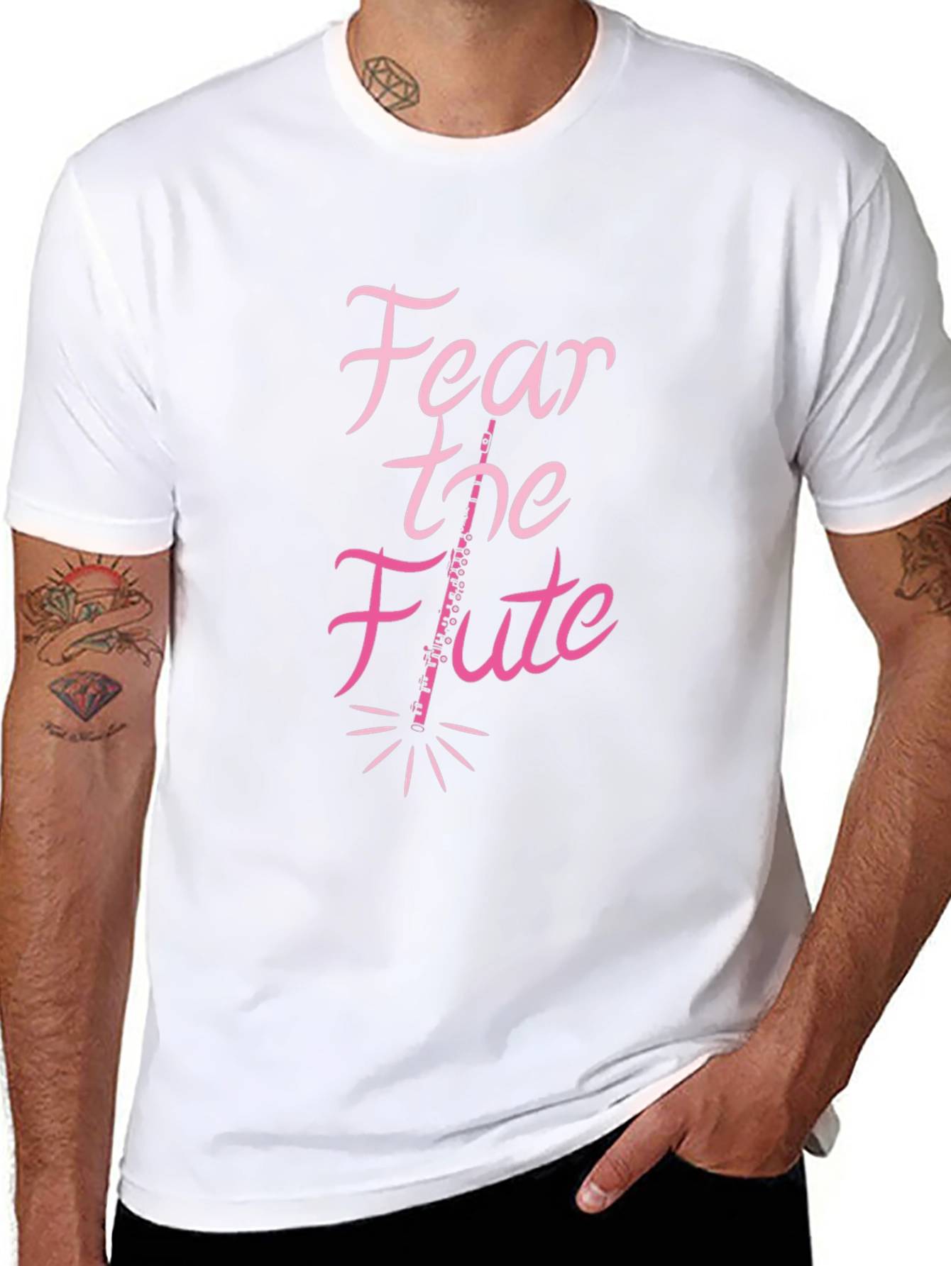 Fear the Flute Black T-Shirt Musician Gift