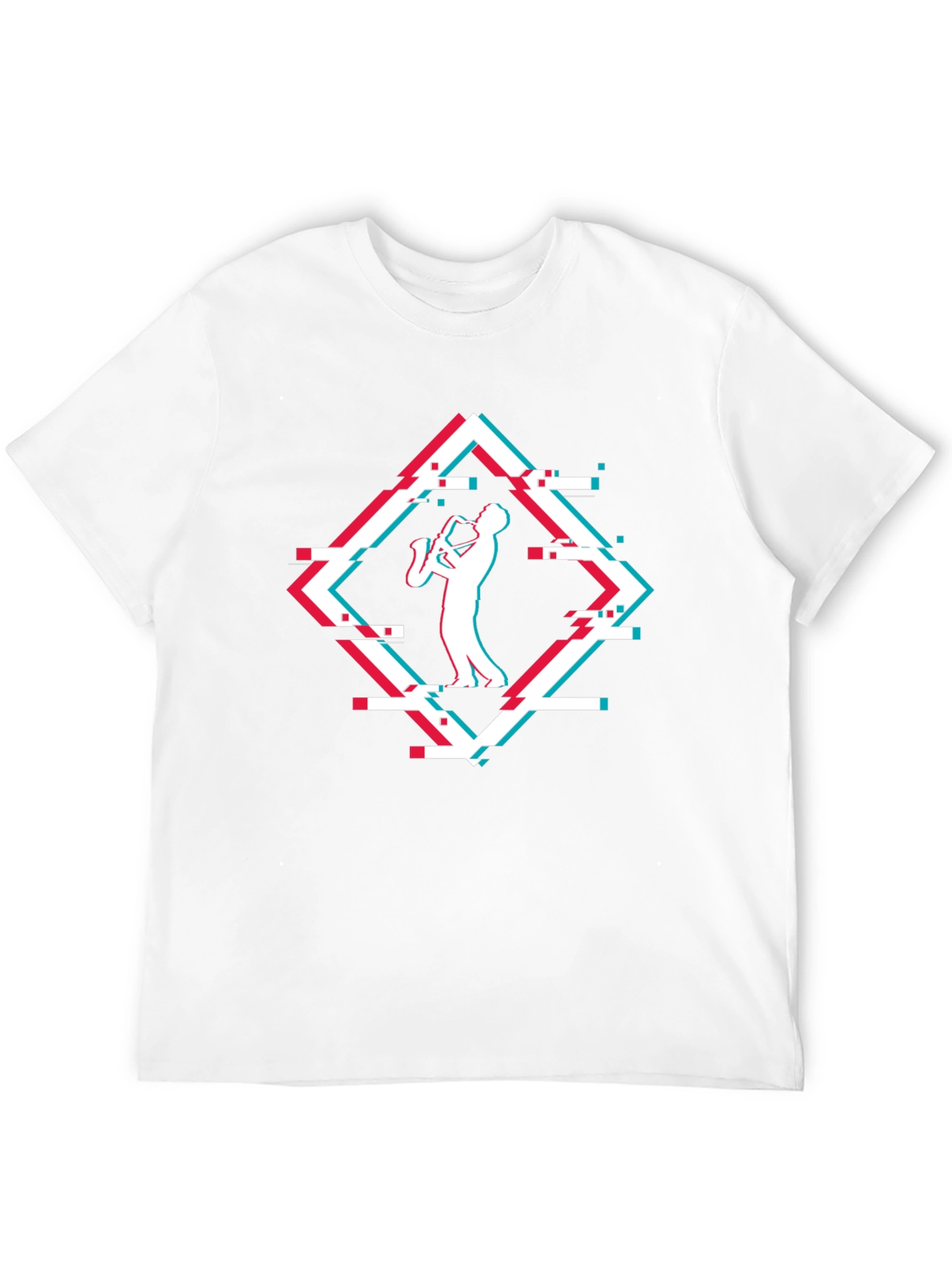 Saxophone Glitch T-Shirt - Music Lover Tee