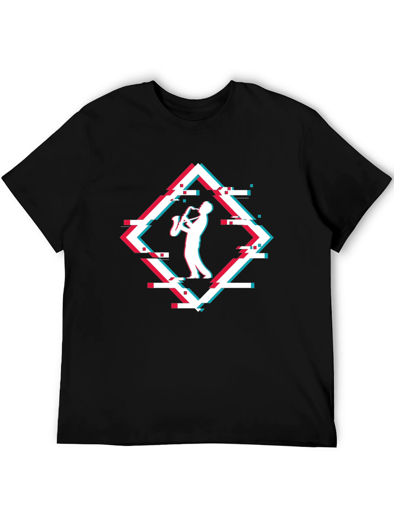 Saxophone Glitch T-Shirt - Music Lover Tee