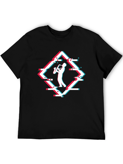 Saxophone Glitch T-Shirt - Music Lover Tee