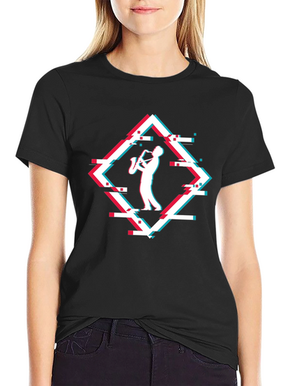 Saxophone Glitch T-Shirt - Music Lover Tee