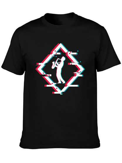 Saxophone Glitch T-Shirt - Music Lover Tee
