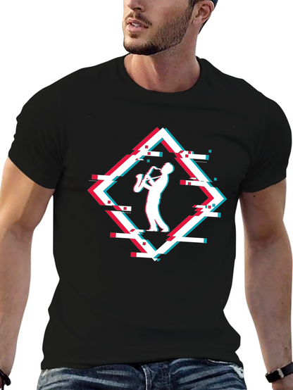 Saxophone Glitch T-Shirt - Music Lover Tee
