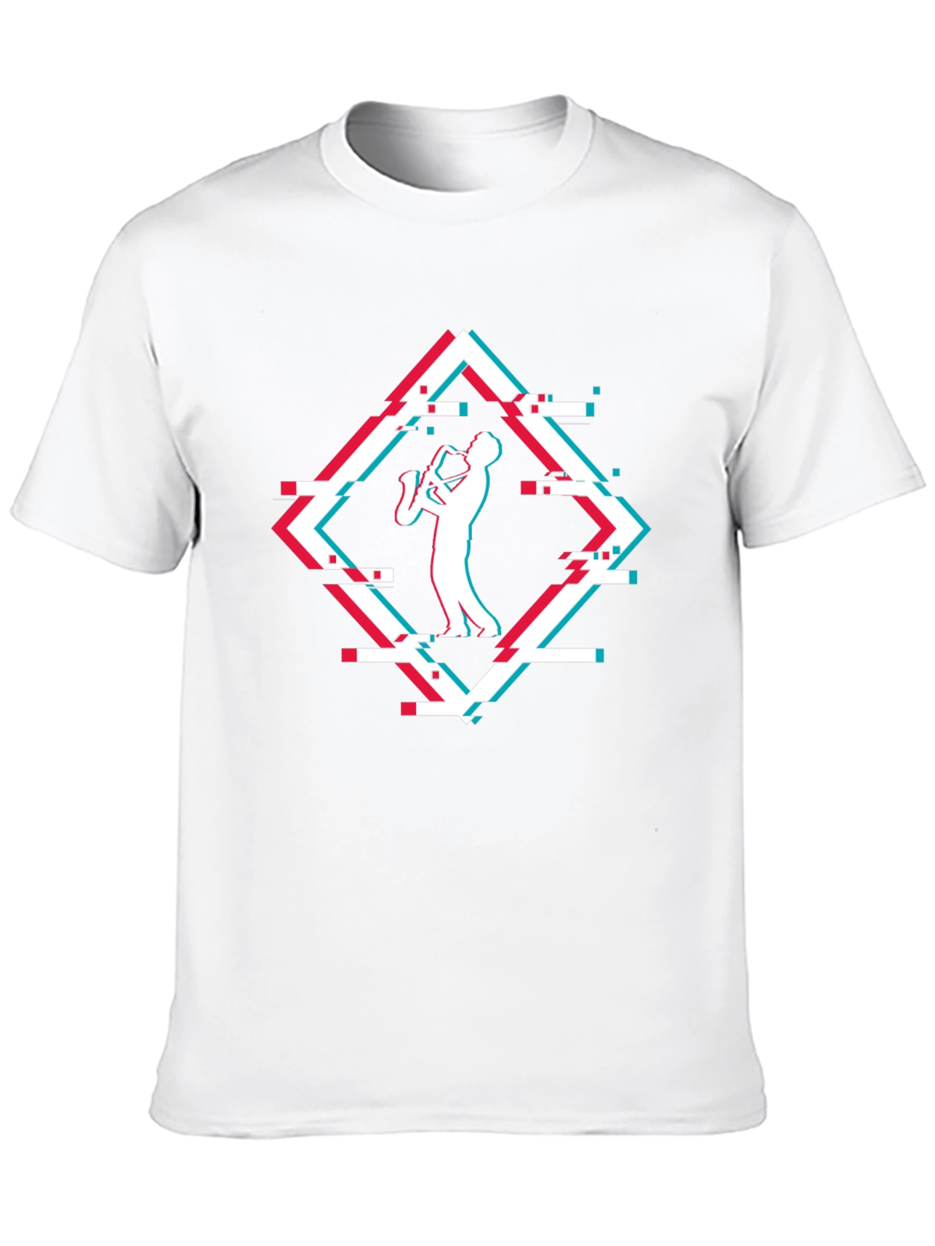 Saxophone Glitch T-Shirt - Music Lover Tee
