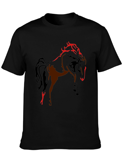 Black T-Shirt with Horse Graphic Design