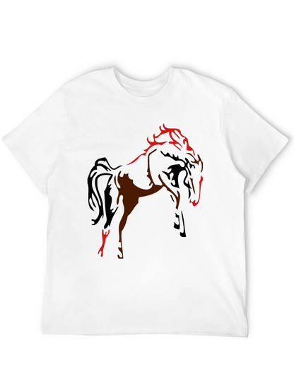 Black T-Shirt with Horse Graphic Design