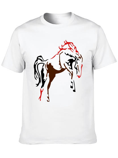 Black T-Shirt with Horse Graphic Design