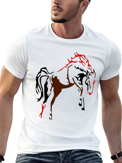 Black T-Shirt with Horse Graphic Design