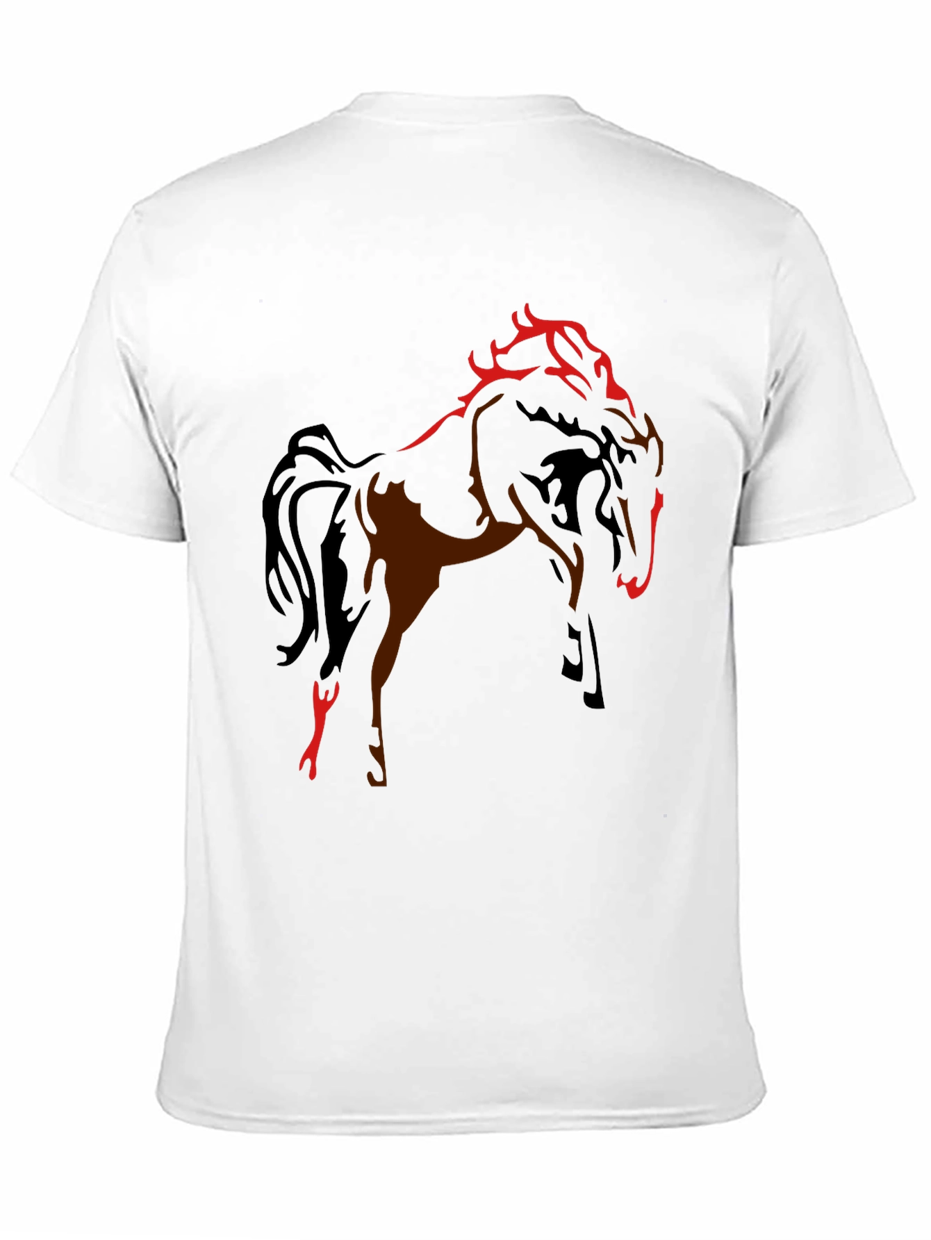 Black T-Shirt with Horse Graphic Design