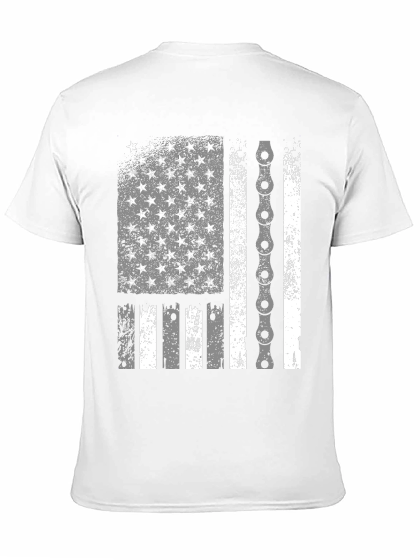 American Flag Bike Chain Graphic T-Shirt