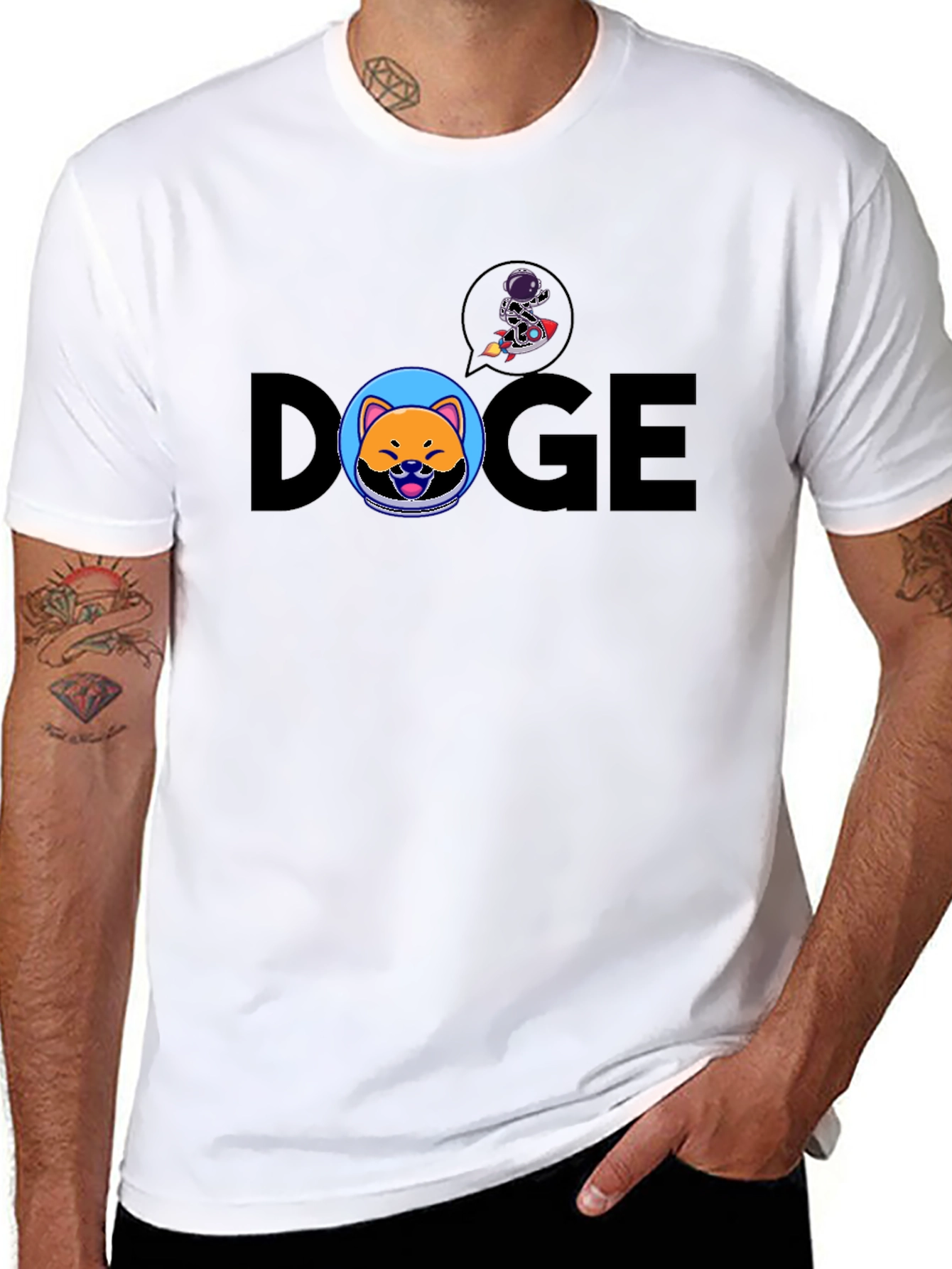 Doge to the Moon Black T-Shirt