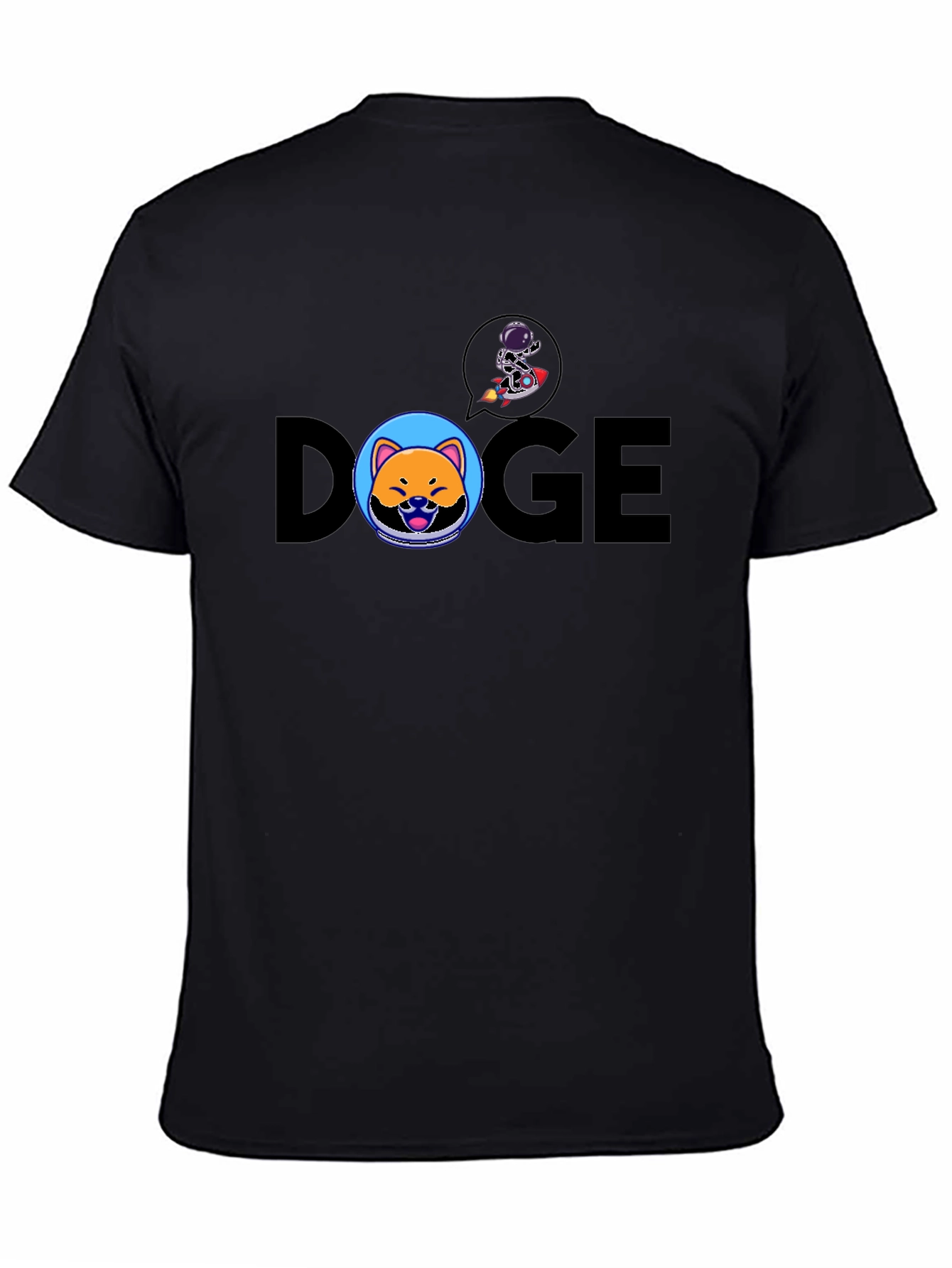 Doge to the Moon Black T-Shirt