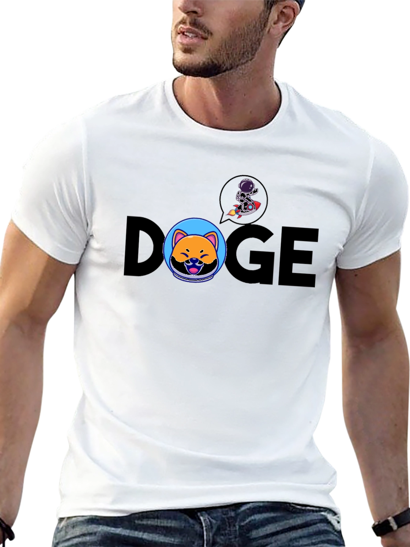 Doge to the Moon Black T-Shirt