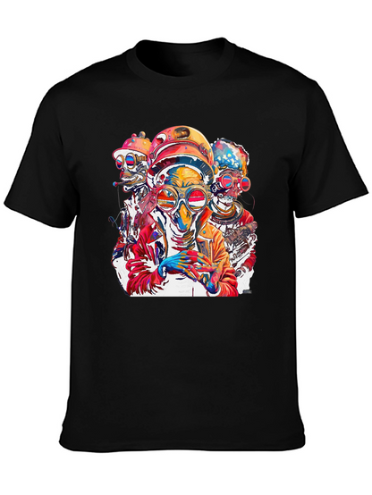 Steampunk Alien Crew Graphic Tee - Bold & Unique