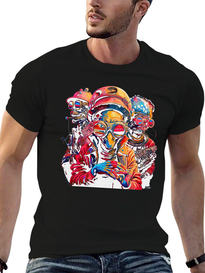 Steampunk Alien Crew Graphic Tee - Bold & Unique