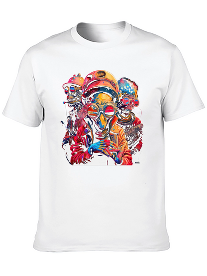 Steampunk Alien Crew Graphic Tee - Bold & Unique