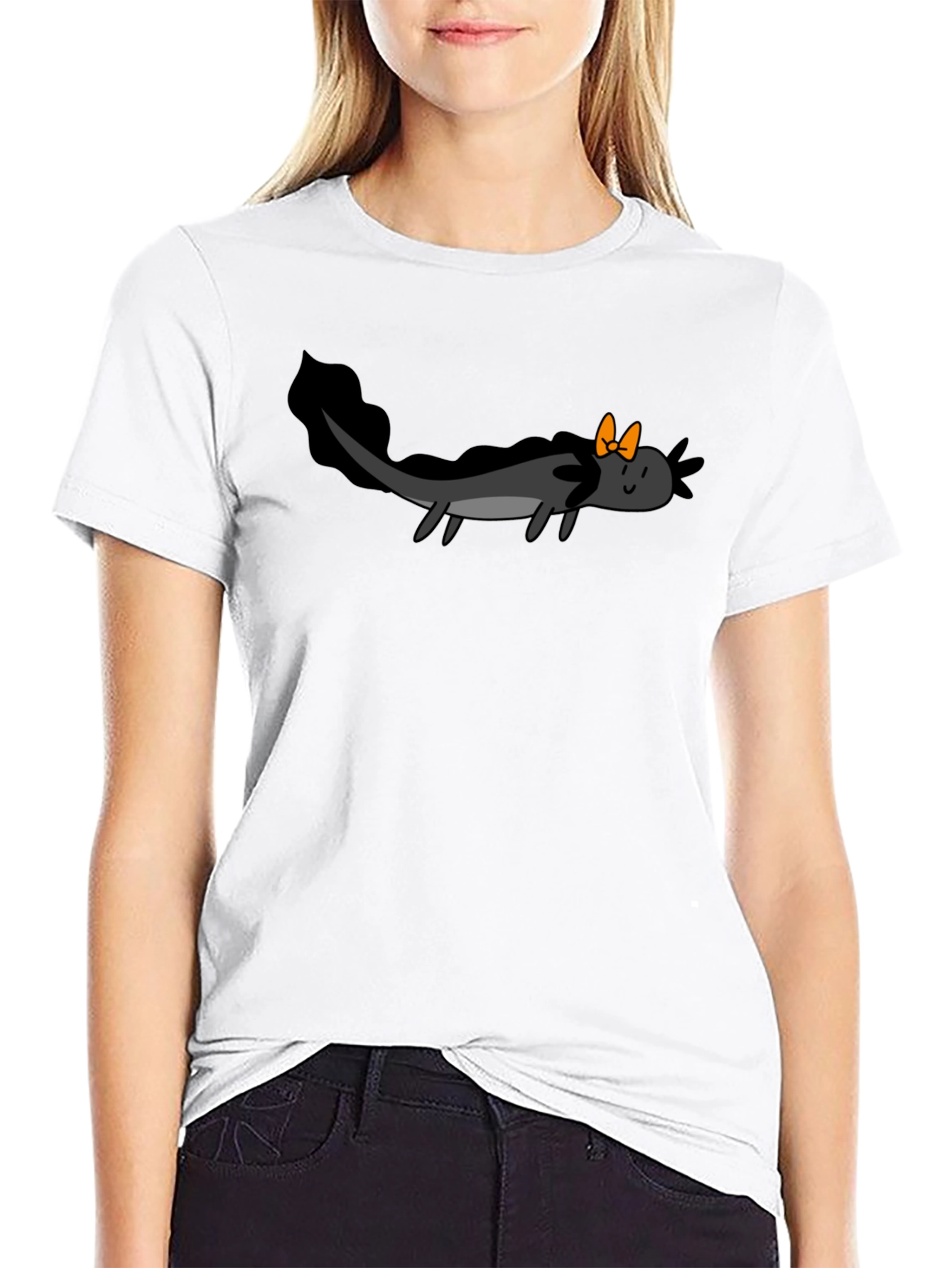 Axolotl Bow T-Shirt - Funny Amphibian Tee