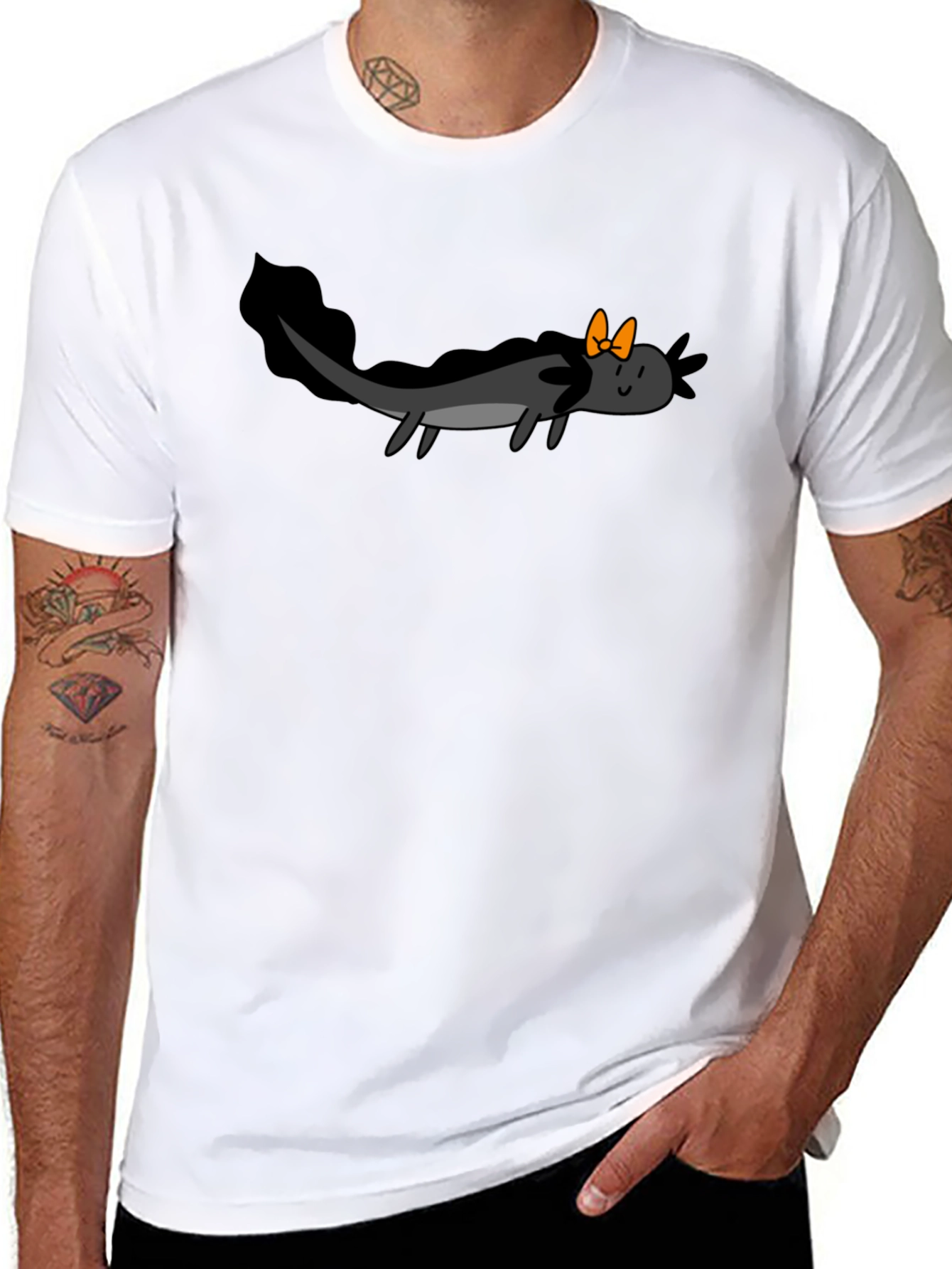 Axolotl Bow T-Shirt - Funny Amphibian Tee