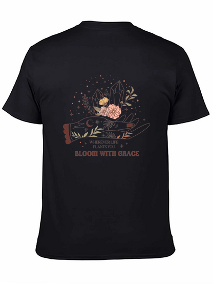 Bloom with Grace Graphic Tee - Black