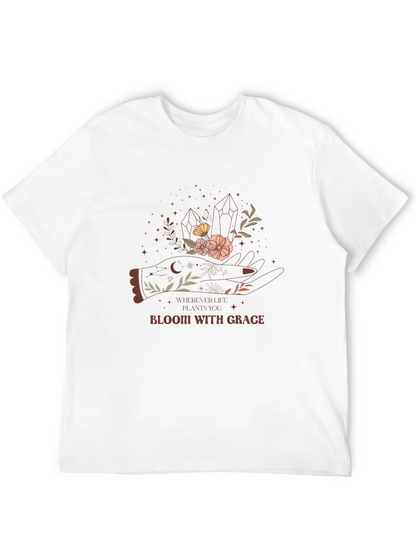 Bloom with Grace Graphic Tee - Black