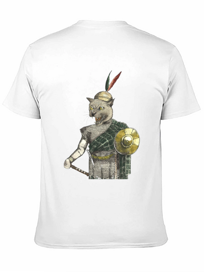 Cat Warrior T-Shirt - Medieval Style