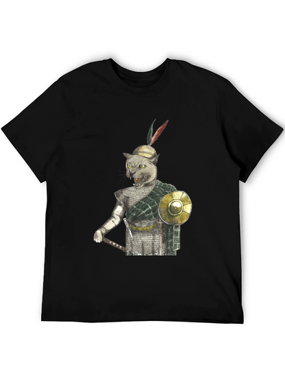 Cat Warrior T-Shirt - Medieval Style