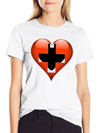 Heart Switzerland Flag Graphic Tee - Black