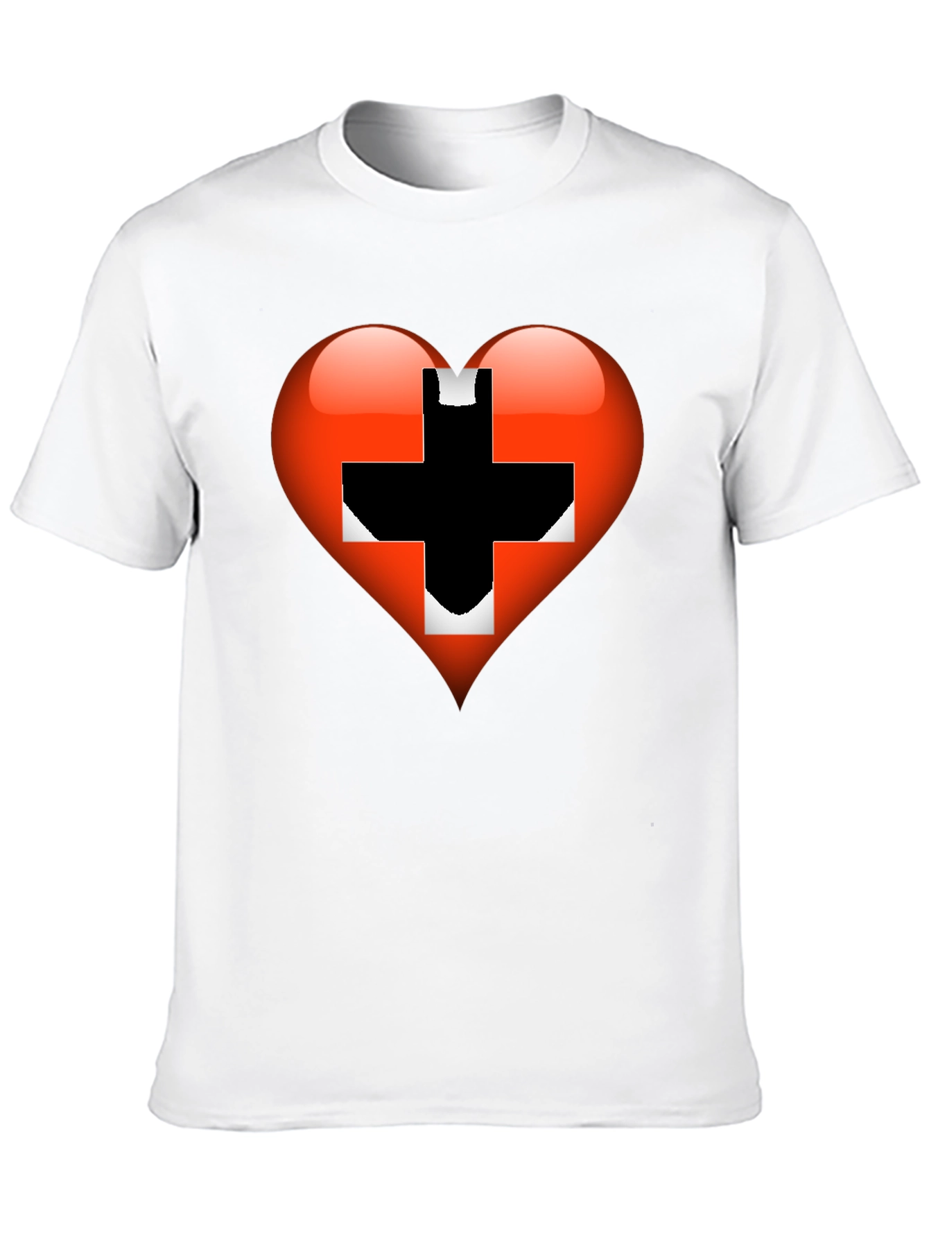 Heart Switzerland Flag Graphic Tee - Black
