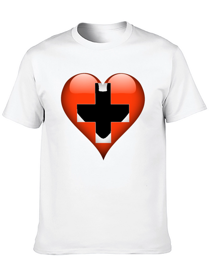 Heart Switzerland Flag Graphic Tee - Black