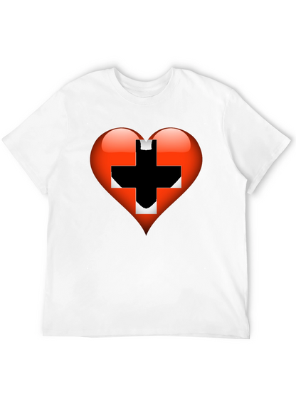 Heart Switzerland Flag Graphic Tee - Black