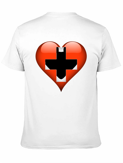 Heart Switzerland Flag Graphic Tee - Black