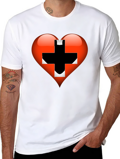 Heart Switzerland Flag Graphic Tee - Black