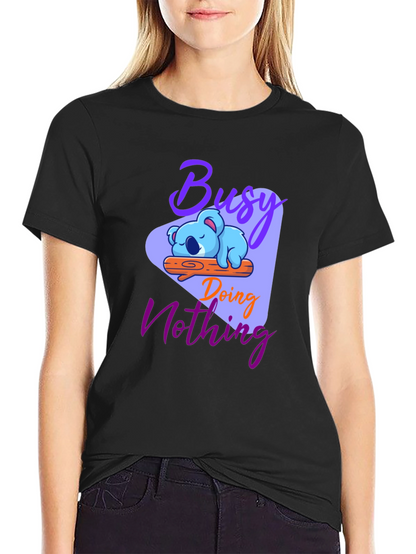 Busy Doing Nothing Koala Graphic T-Shirt