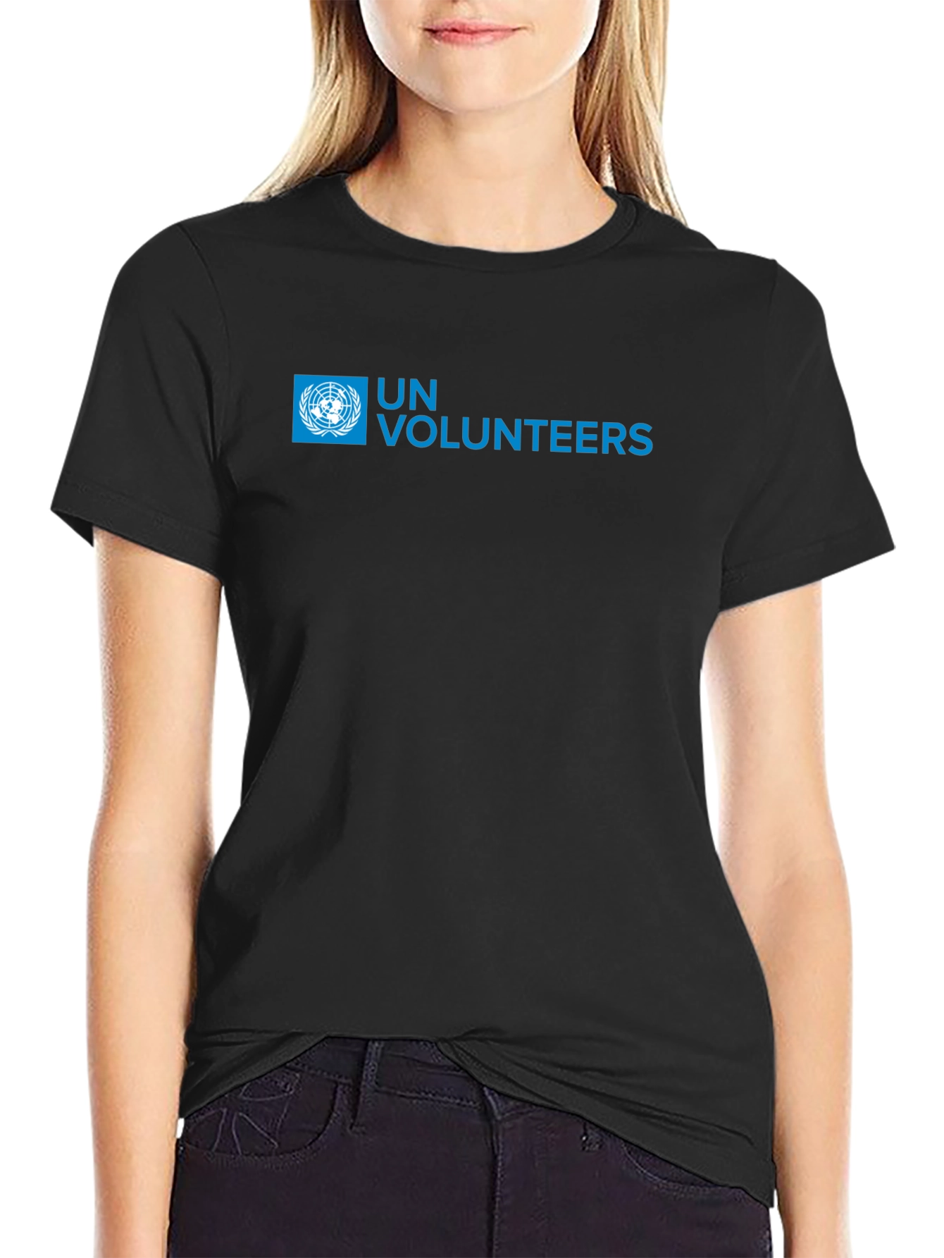 UN Volunteers T-Shirt - Black Crew Neck