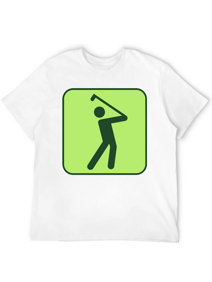 Golf Swing Graphic Tee - Black Cotton T-Shirt